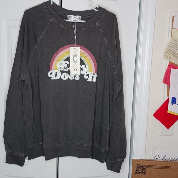 Wildfox Easy Does It Sommers Sweatshirt NWT Size XL - Picture 2 of 12
